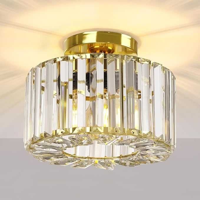 Lampa sufitowa FRIDEKO złota kryształowa 23 cm nowoczesna E27