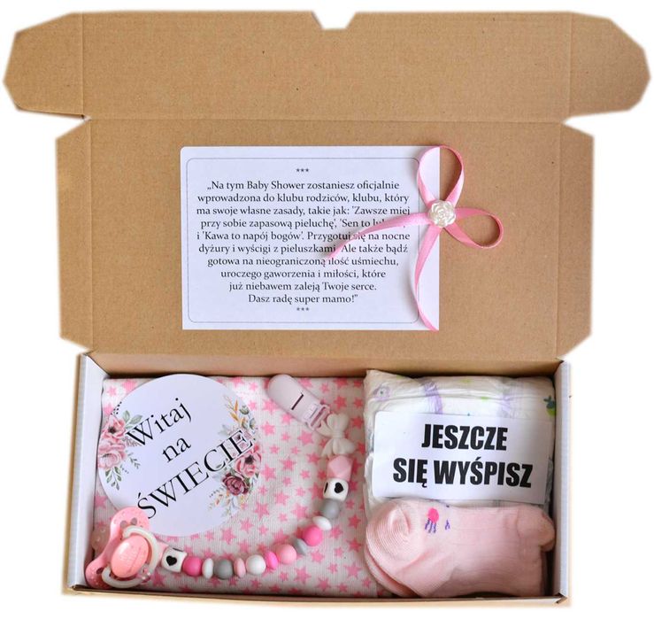 Piękny zestaw prezentowy na BABY SHOWER dla CHŁOPCA