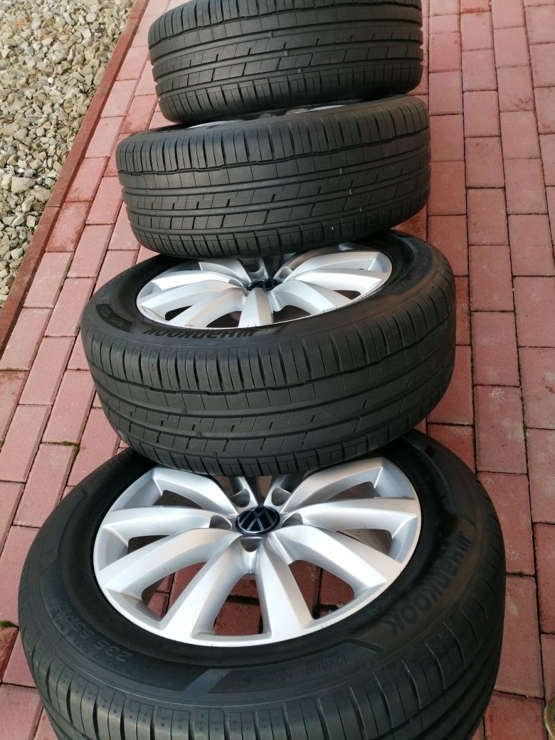 ALUFELGI Volkswagen 5x112 +Nowe 2022r. Opony letnie Hankook 235/55 R17