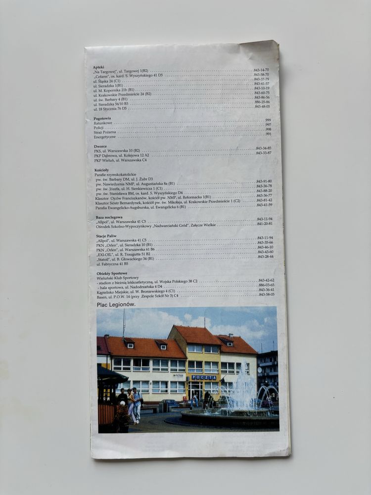 Wieluń plan miasta 1:10 000 wydawnictwo kartograficzne azymut