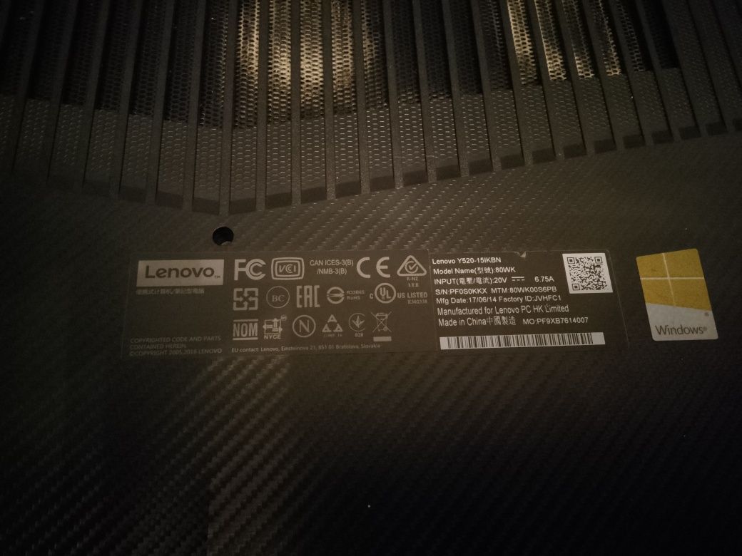 Lenovo y520 gamingowy laptop