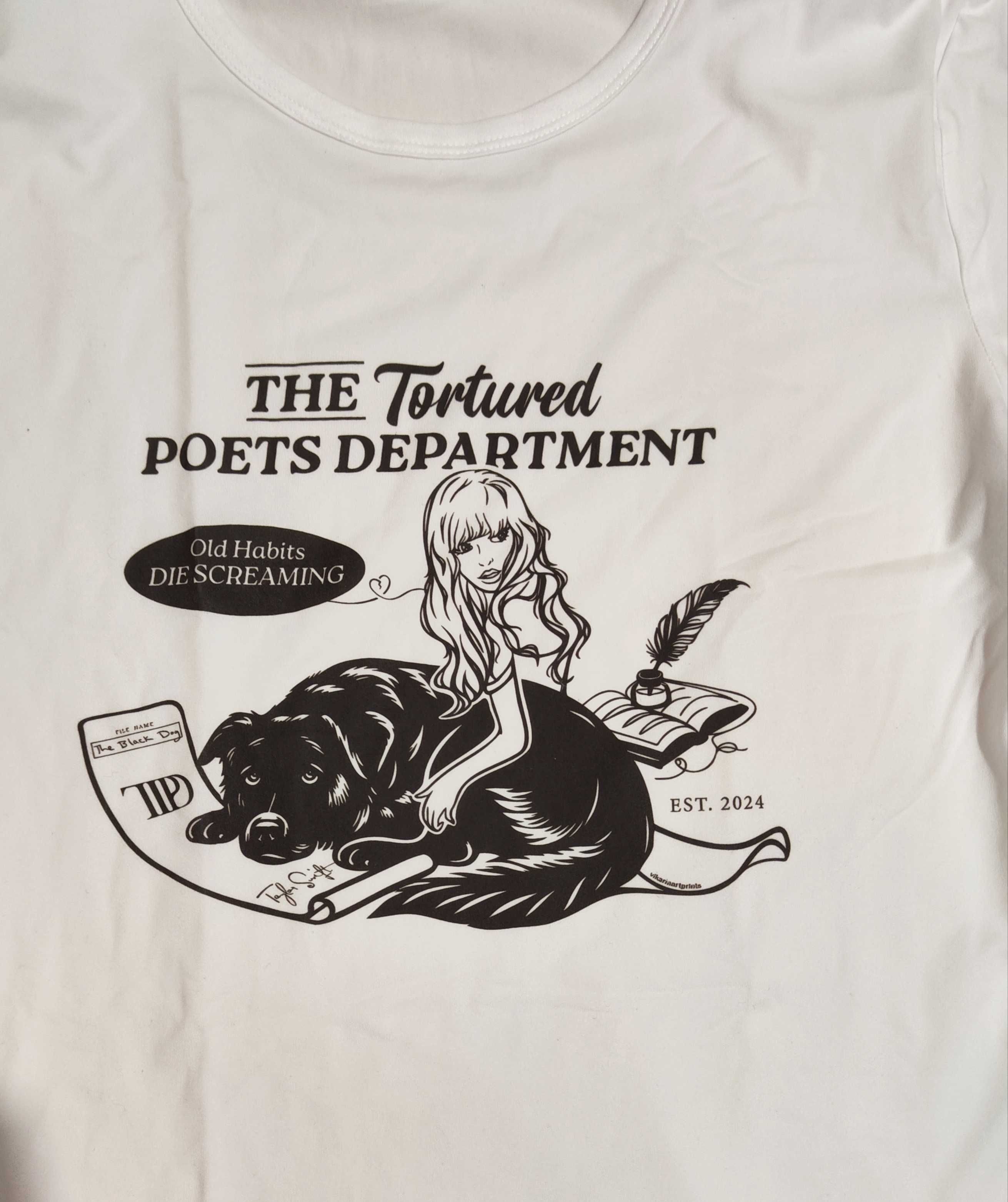 Koszulka tshirt Taylor Swift TTPD black dog pies tortured poets