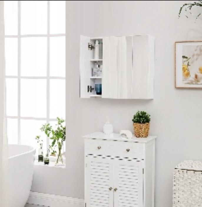 VASAGLE szafka łazienkowa z lustrem 60cm M