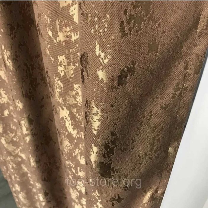 Нові оригінальні турецькі штори шоколадного кольору з тюлями із шифону