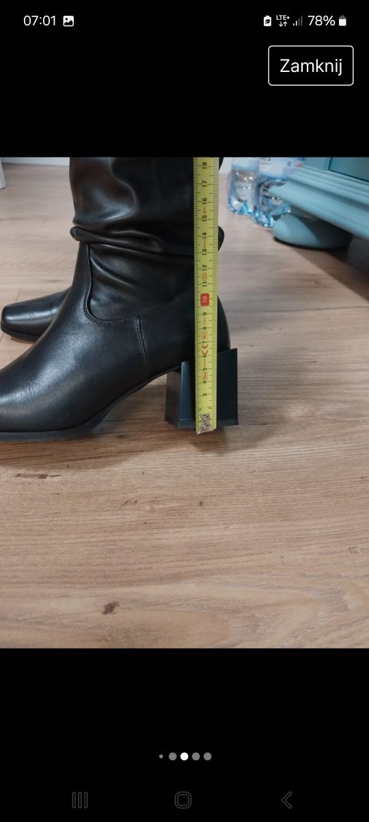 Długie buty ze skóry