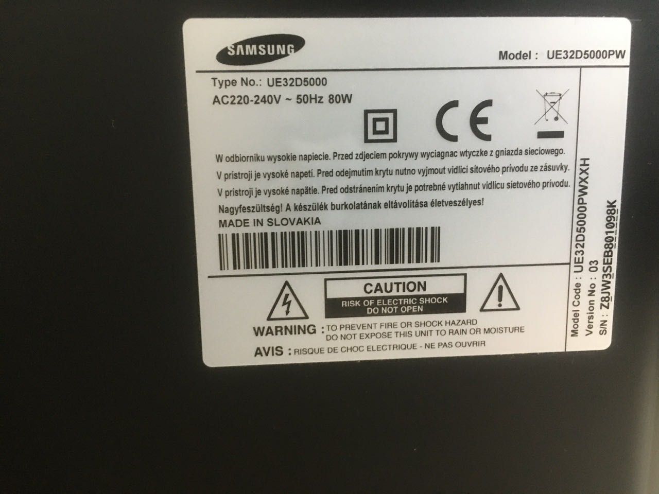 Sprzedam telewizor Samsung UE32D5000