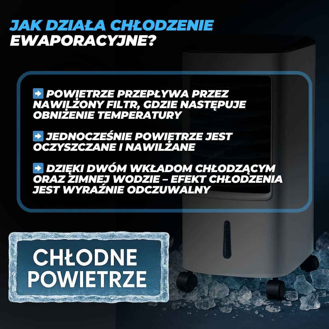 klimator klimator przenośny klimator wodny z pilotem 3w1 Ulga w upały!