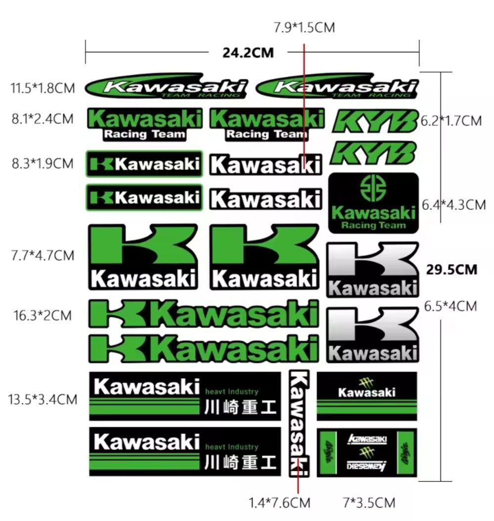 Pack de Adesivos Kawasaki Racing Team Ninja