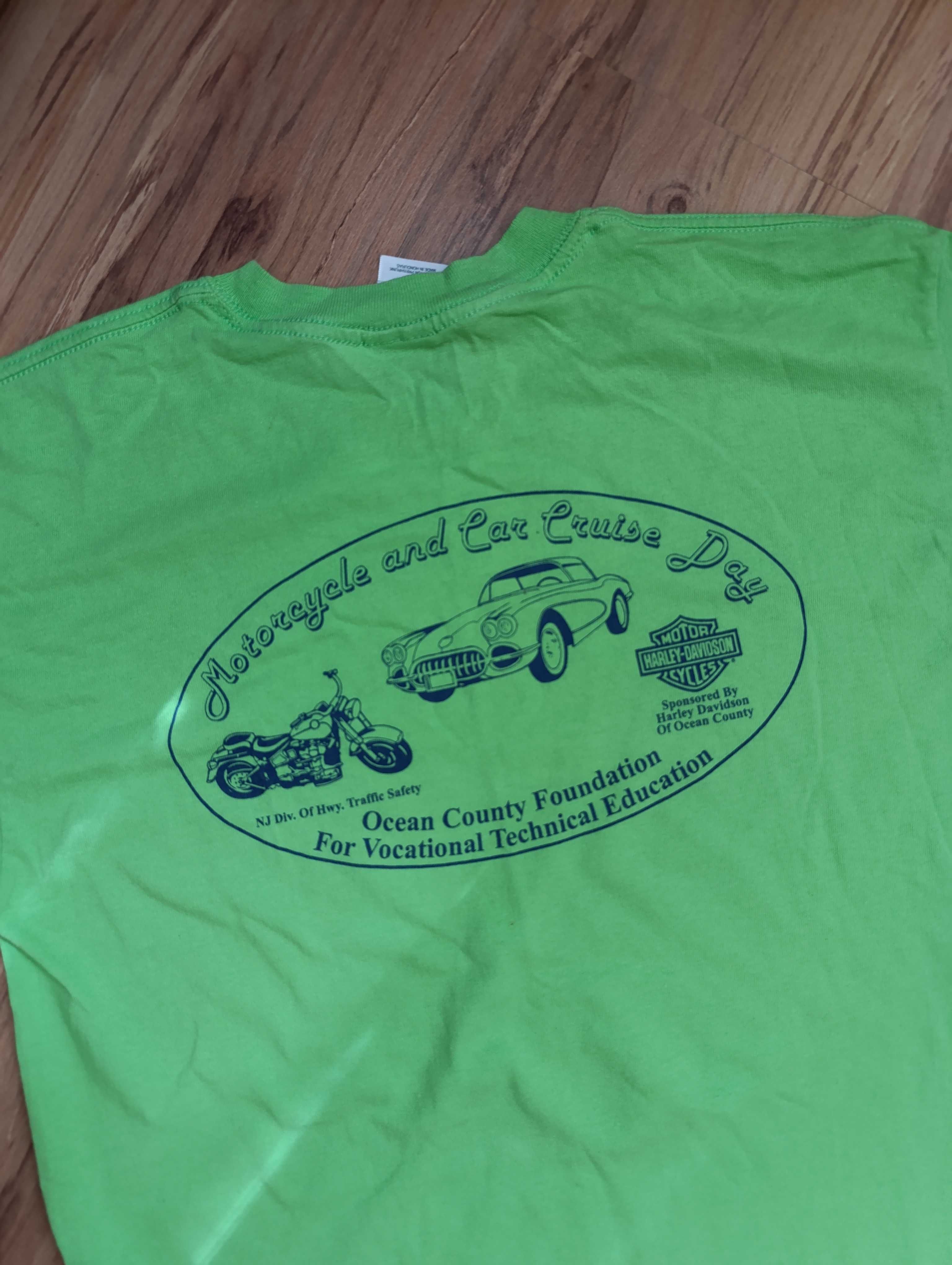 Koszulka męska zielona M 38 t-shirt motorcycle motorowa