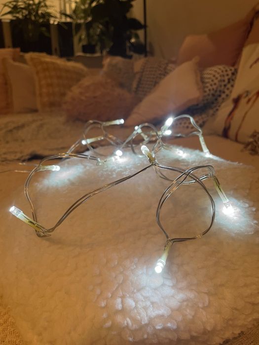 Lampki LED światełka choinkowe 14 lampek 185 cm chłodne