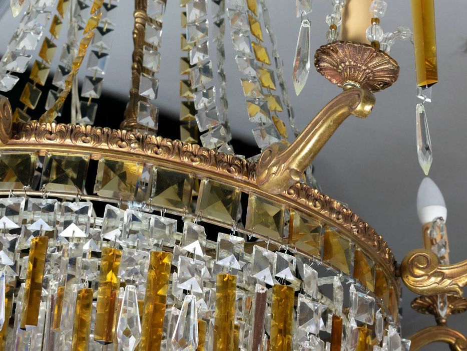 Lustre cristal bronze Art Deco Baccarat | século XIX