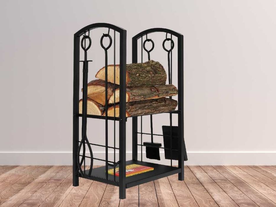 Kosz Stojak Metalowy na Drewno Kominkowe Akcesoria Przybory do Kominka