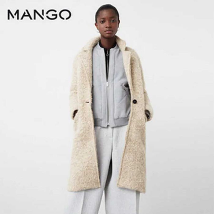 MANGO Suit новое пальто мохер шерсть альпака букле M с бирками
