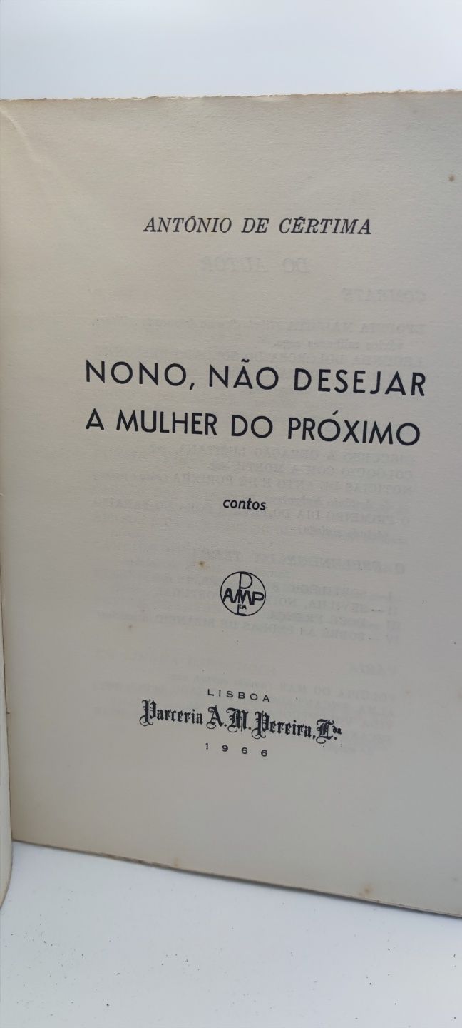 Livro- Ref CxB - António de Cértima - NONO, não desejar a mulher..
