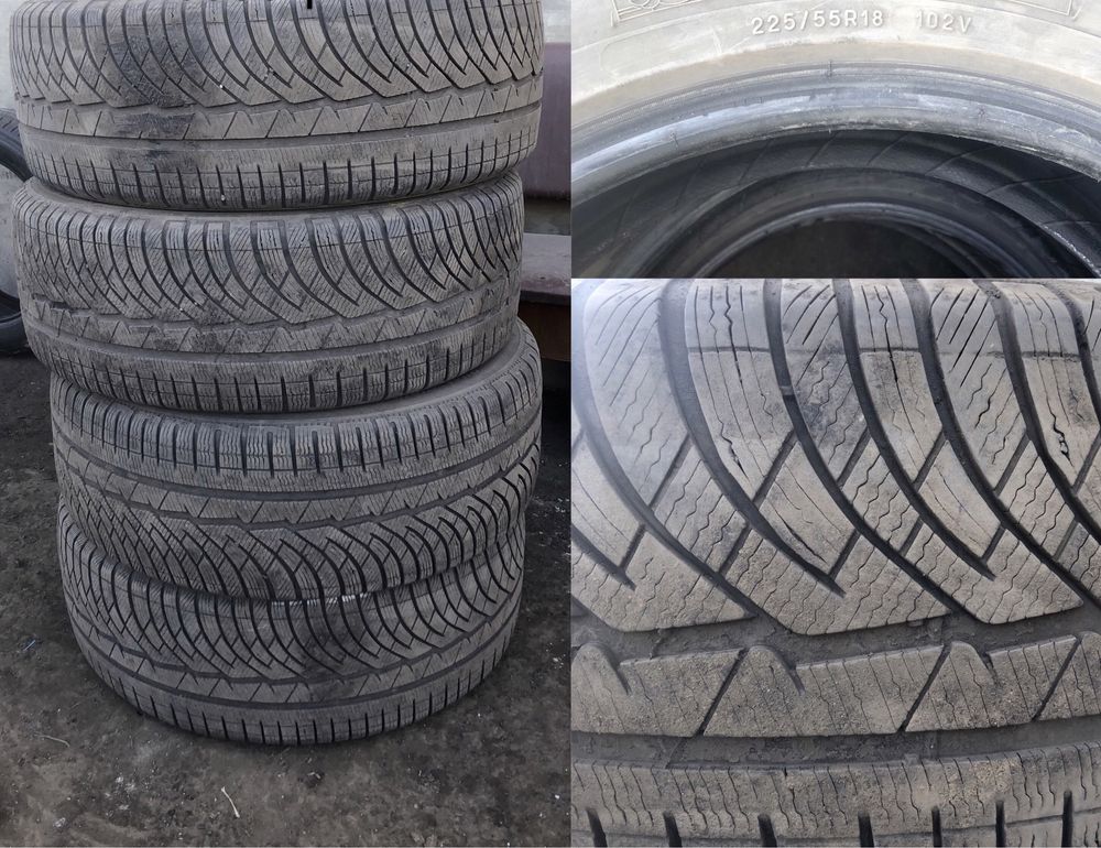 MISHELIN 225/55/18 в очень хорошем состоянии, зима,обувались два раза