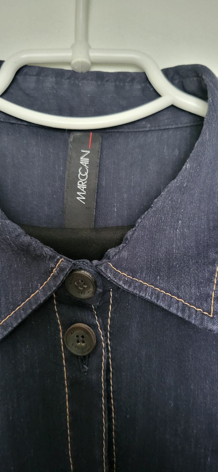 Тренд 2024 Платье рубашка джинсовое стильное бренд Marccain лен джинс