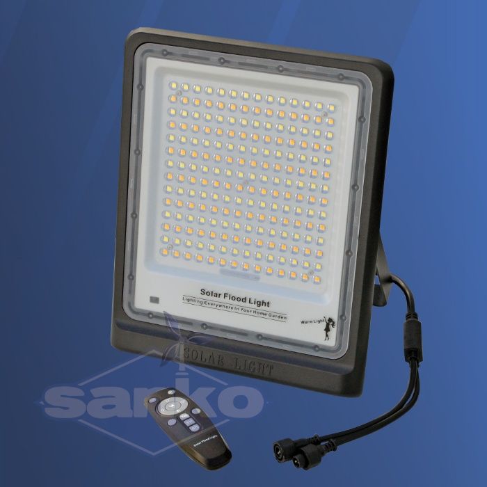 Lampa solarna LED ED200 (2400lm 200W) + panel słoneczny (2 x 20W)