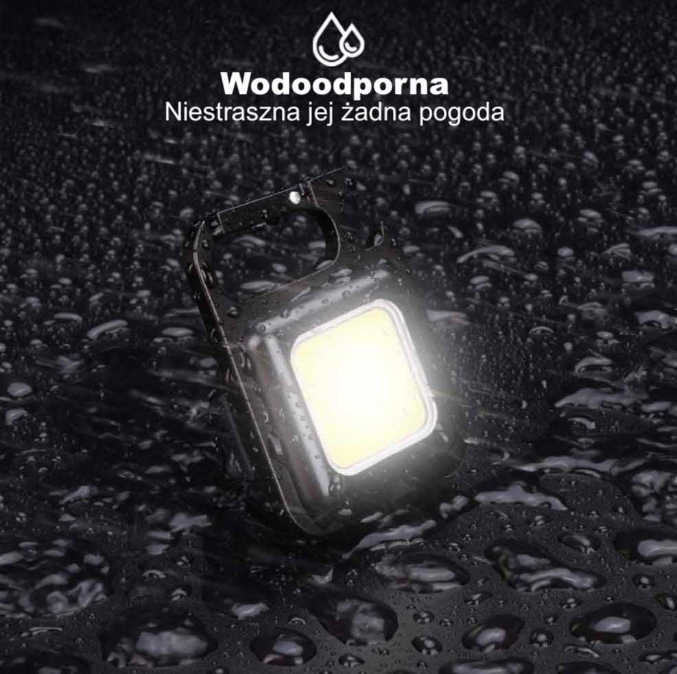 Kieszonkowa Latarka Brelok LED COB Warsztatowa Mocna
