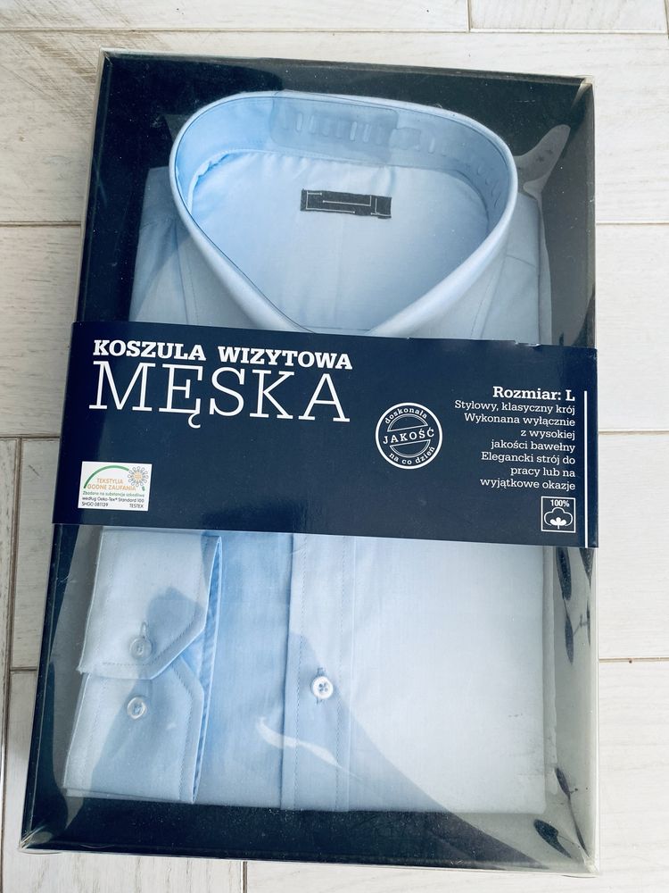 Koszula męska wizytowa r. L 100% bawełna