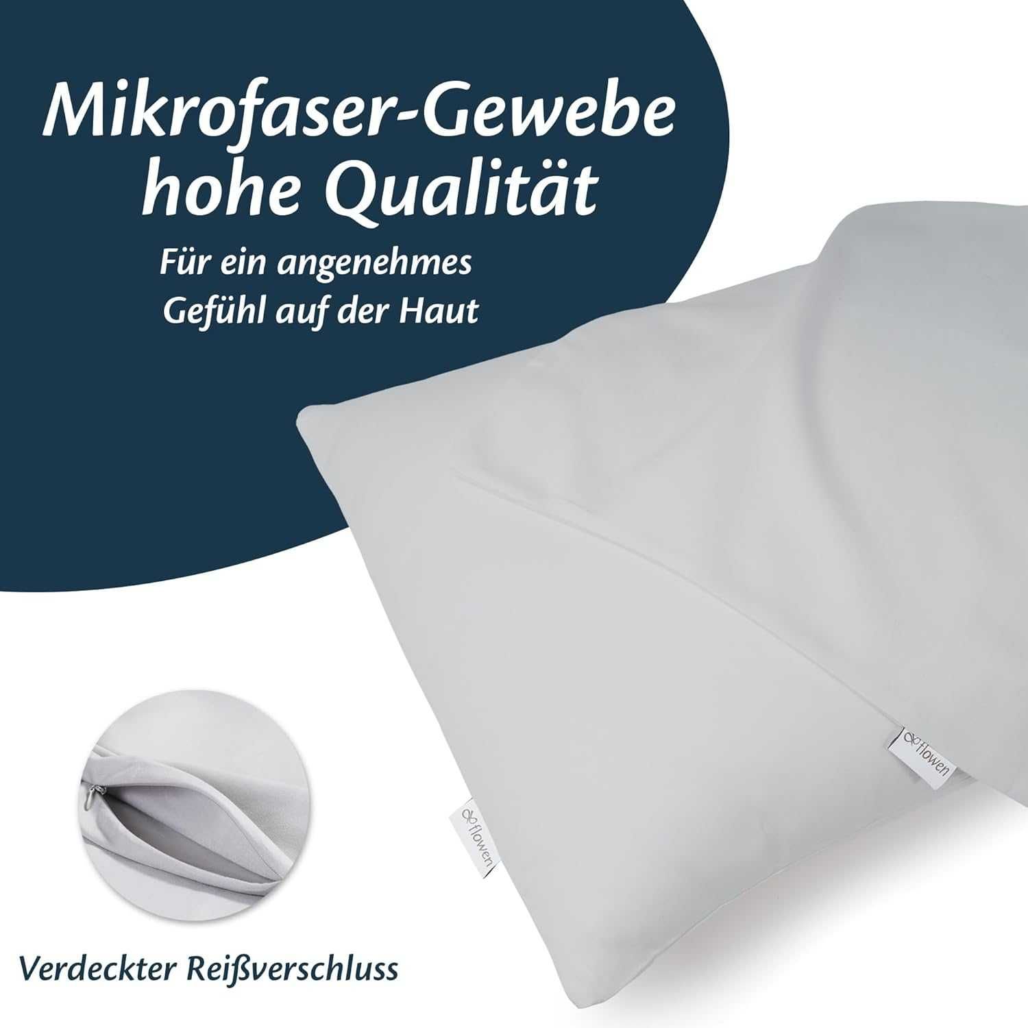POSZEWKI 35x35cm FLOWEN jasno szare na poduszkę 2szt NOWE s111