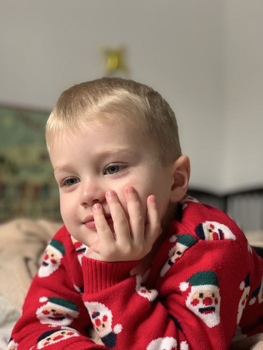 Дитячий новорічний різдвяний светр 98см санта клаус