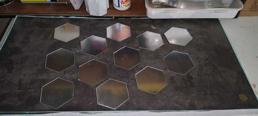 12 Espelhos decorativos hexagonais para colar
