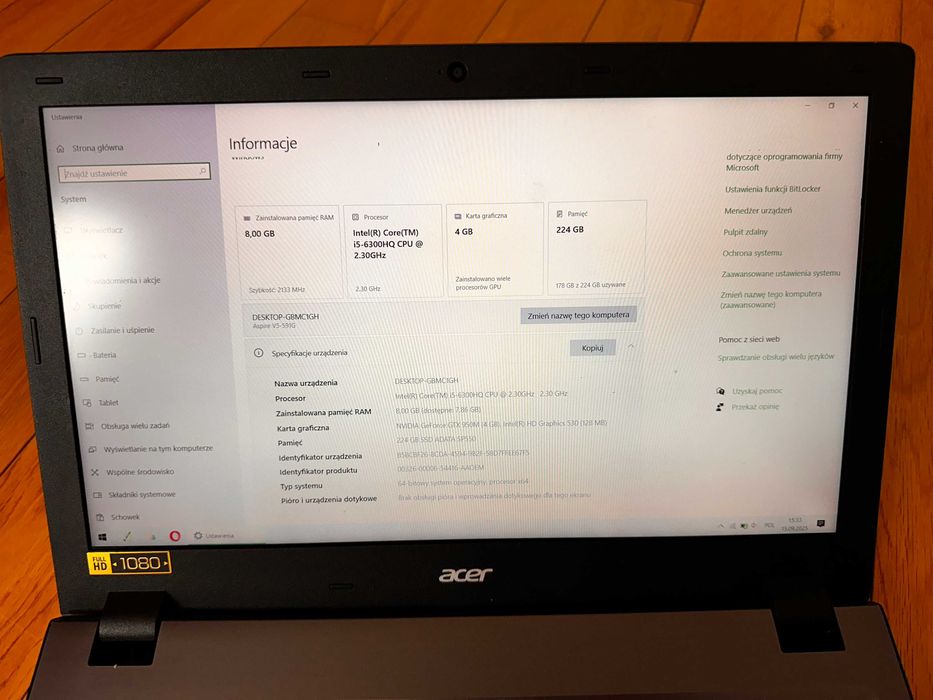 Acer Aspire  i5-6300HQ