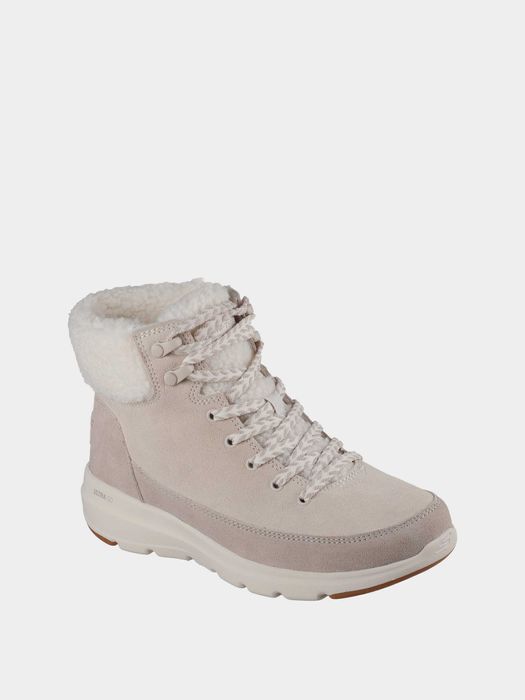 Жіночі черевики skechers / теплі бежеві черевики