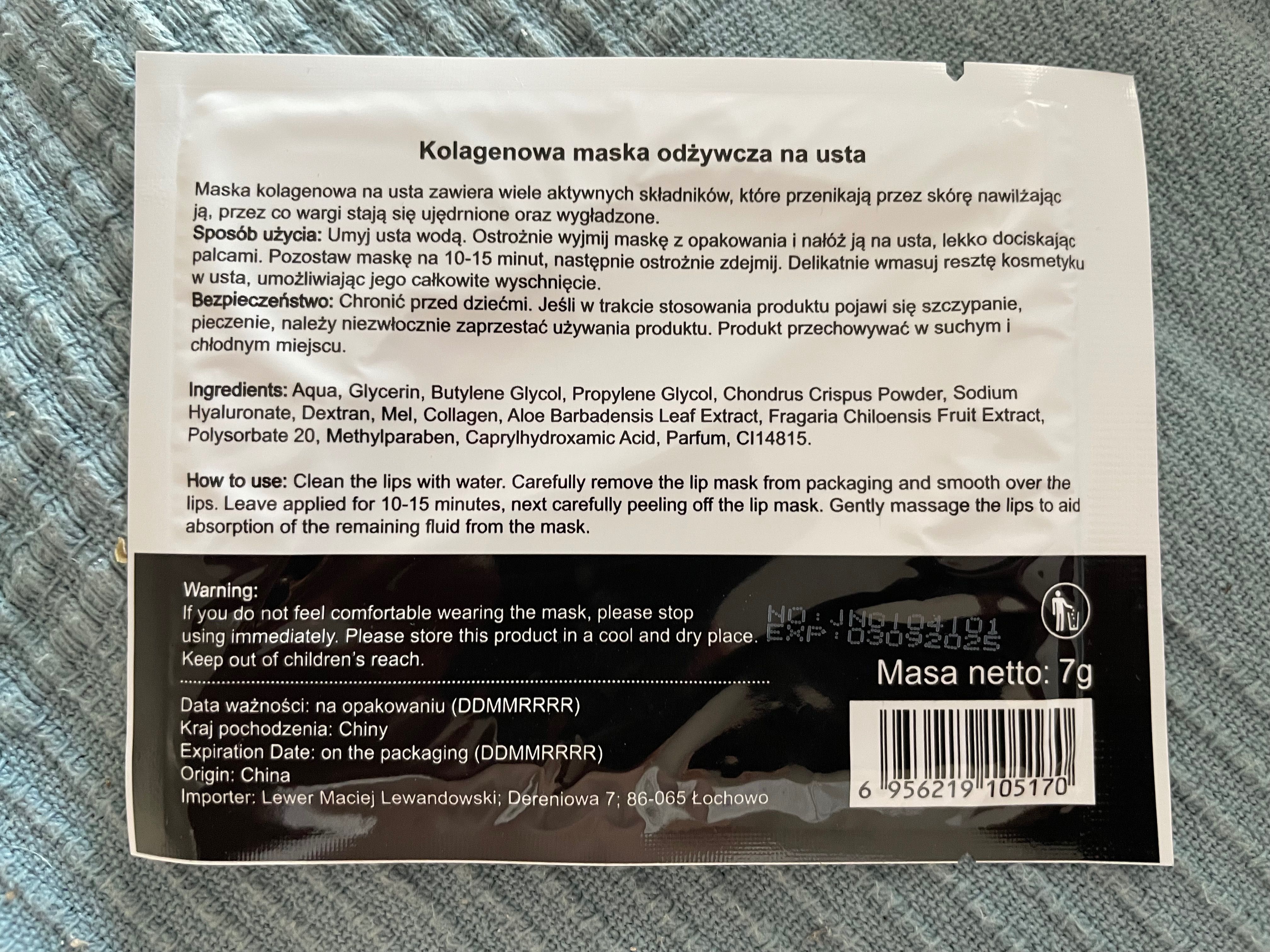 Kolagenowa maska do ust Pilaten Collagen skin CARE
