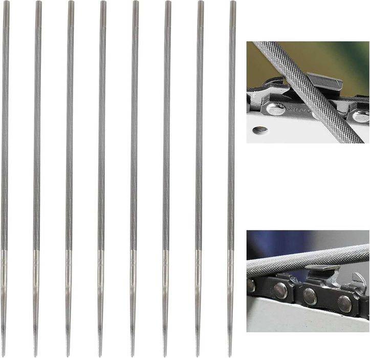 8 okrągłych pilników do piły łańcuchowej, pilnik okrągły 4,8 mm do 3/8