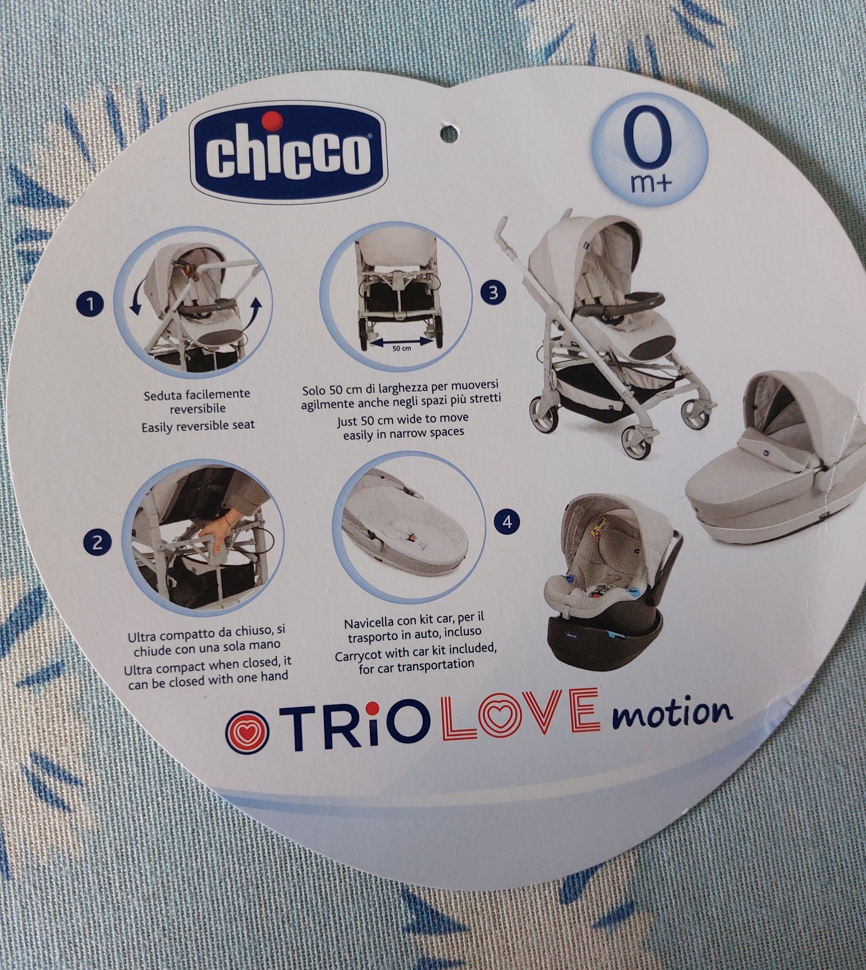 Conjunto carrinho bebé Chicco Trio Love motion