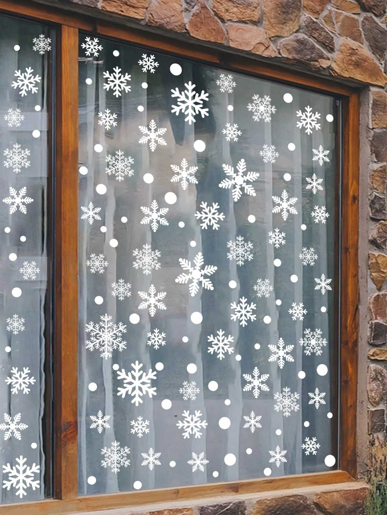 Naklejki na okno ŚNIEŻYNKI płatki śniegu ŚWIĘTA