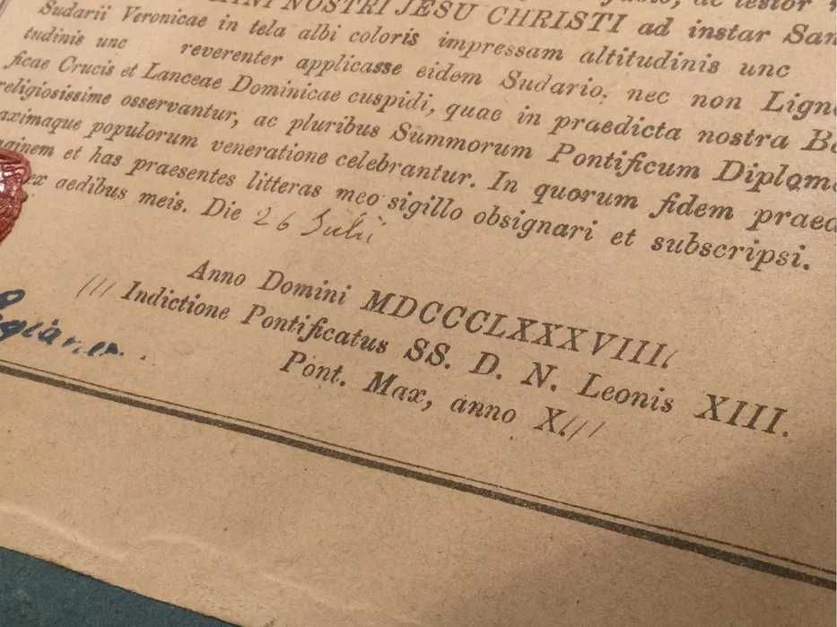 Relicário Sta. Verónica - Arte Sacra - Rosto de Cristo - Vaticano 1888