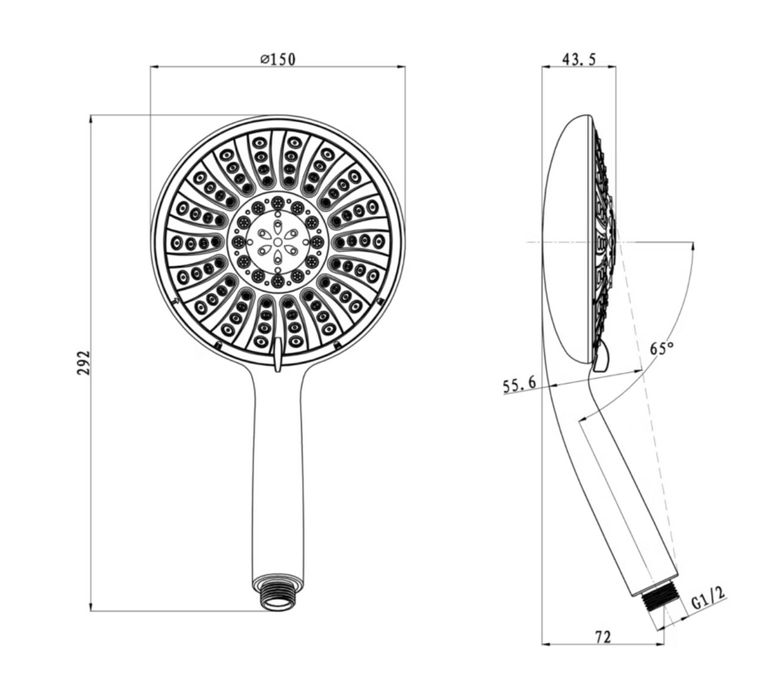 Słuchawka prysznicowa GoodHome Imelda 5-funkcyjna chrom