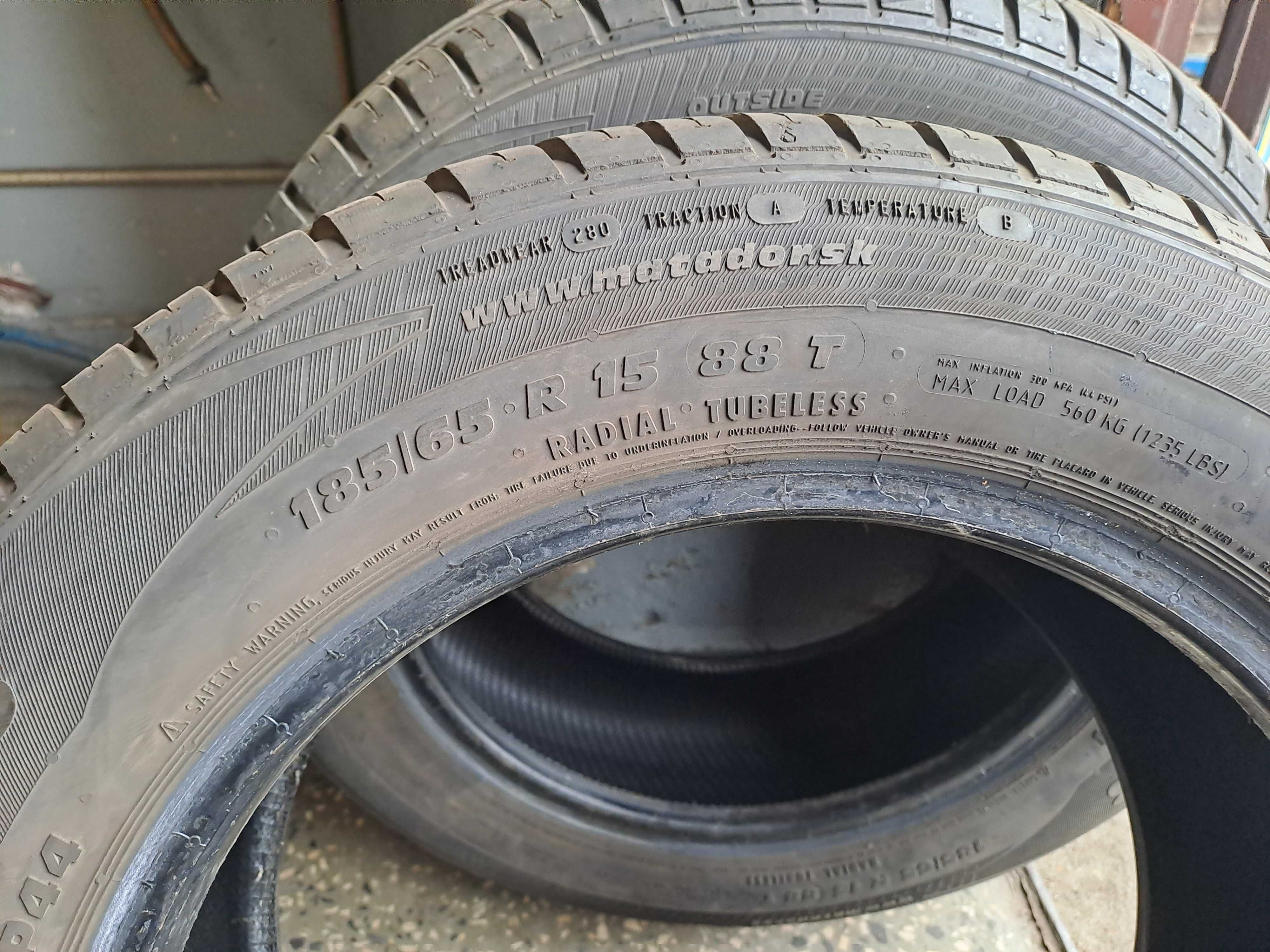 185/65r15 matador opony letnie jak nowe 8mm bieznik