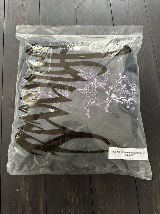 Revenge Purple Lightning Anarchy Logo Hoodie BLACK