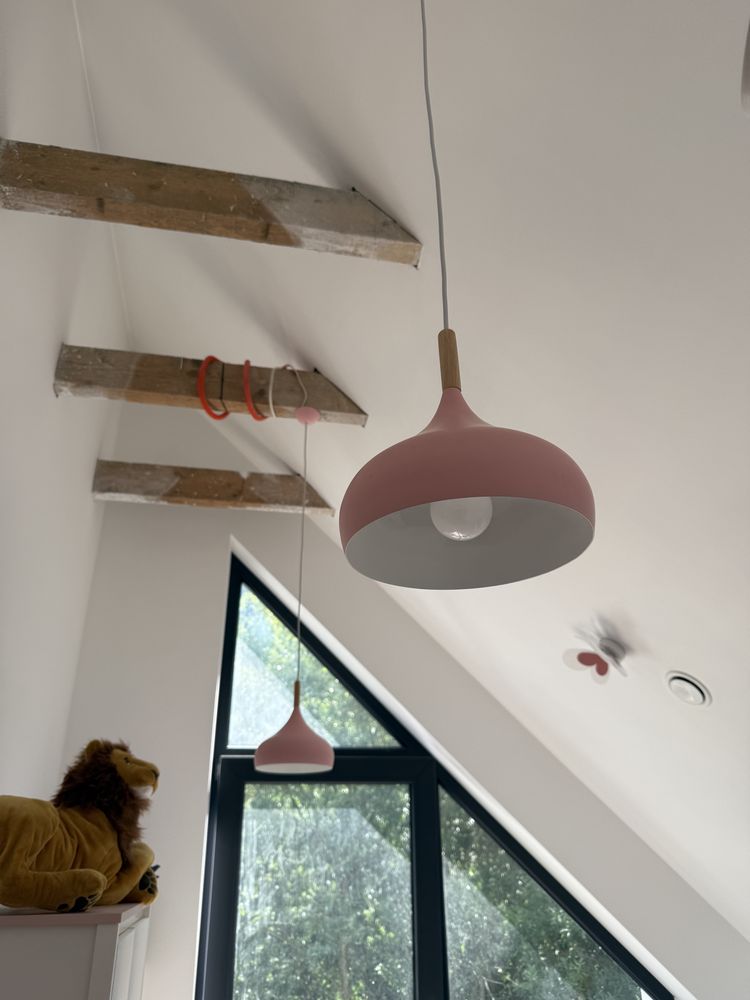 2 lampy wiszace rozowe do pokoju dziecka dziewczynki