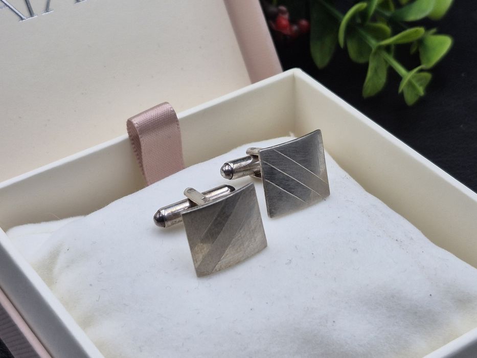 Srebro 925 srebrne spinki do mankietów koszuli