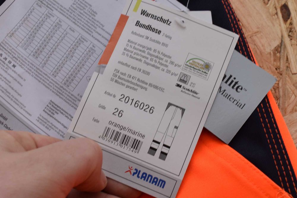 Planam 3M spodnie robocze ostrzegawcze nowe XL
