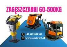 WYNAJEM Zagęszczarka rewersyjna jednokierunkowa skoczek 100 - 500 kg