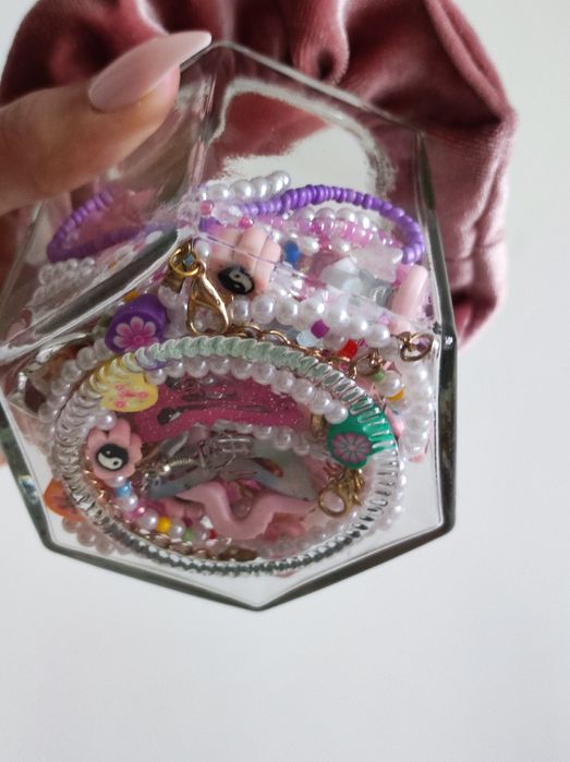 Mystery jewellry jar box z słoik biżuterią zestaw biżuterii summer