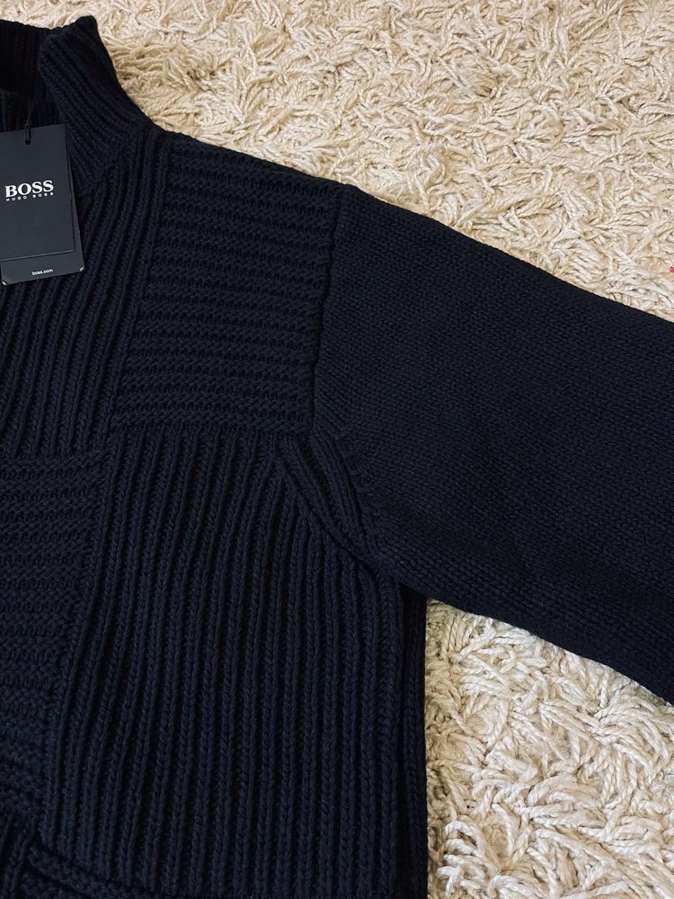 Новый шерстяной вязаный свитер Hugo Boss оригинал ITALY