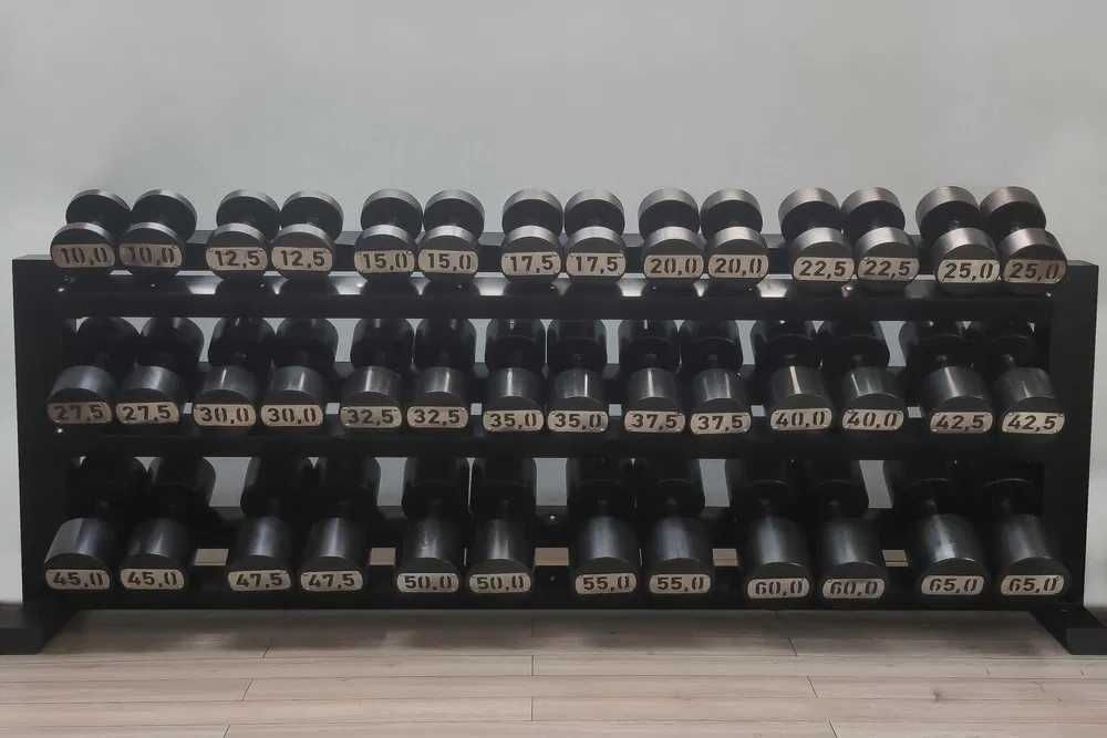 Hantle na siłownię PREMIUM zestaw 10-65kg + stojak