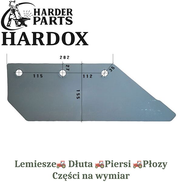 Lemiesz Kuhn HARDOX 625036/P części do pługa 2X lepsze niż Borowe