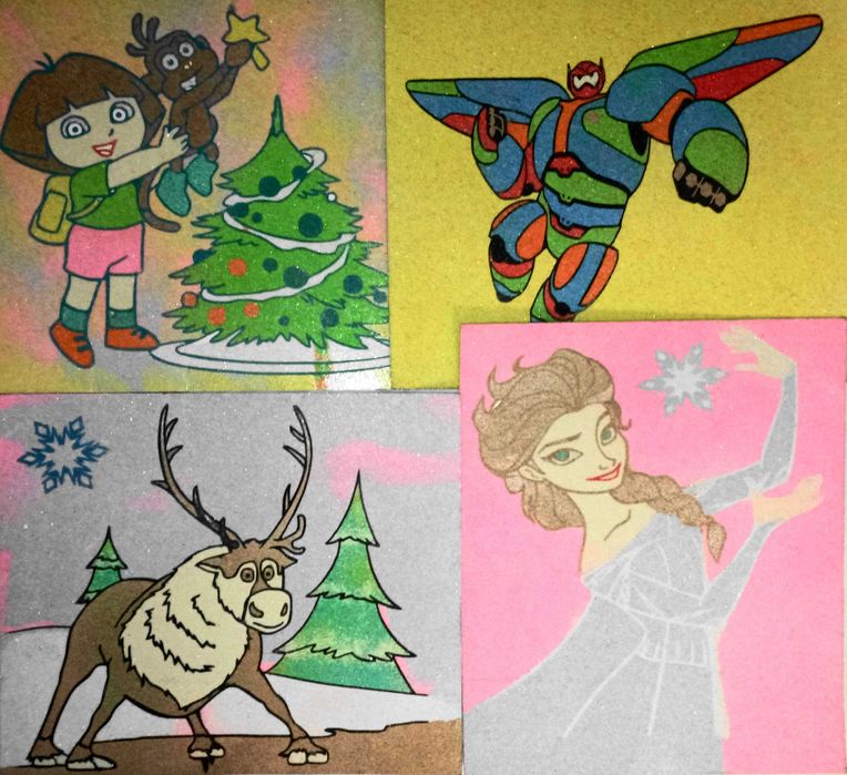 Набір карток для малювання піском. Розмір картки 260мм * 220мм