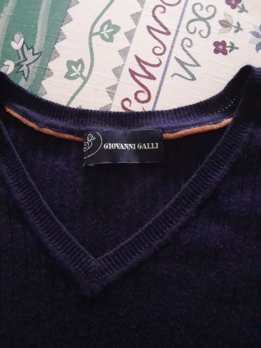 Pullover de homem azul escuro/Giovanni Galli