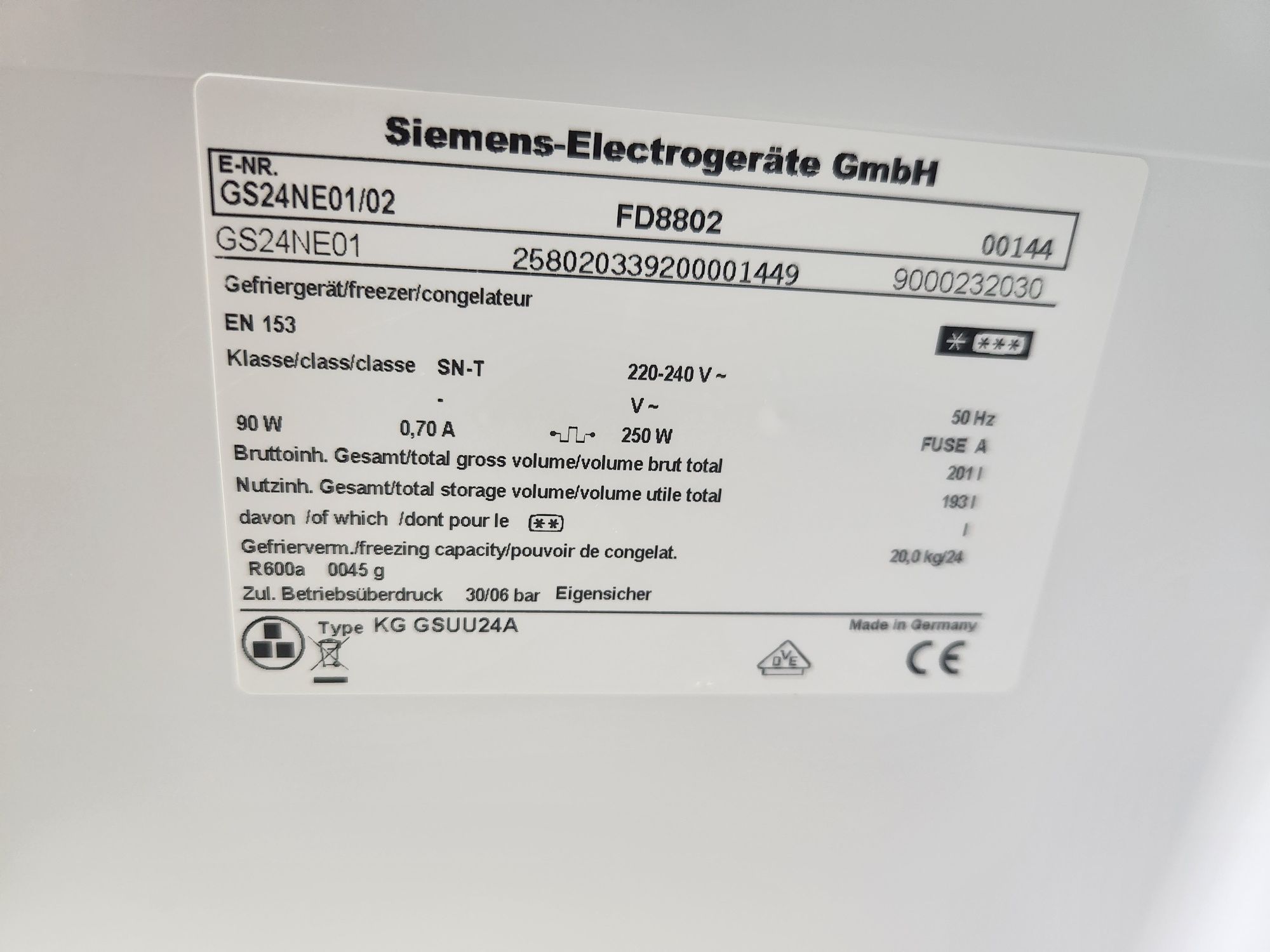 Морозильна камера Siemens no frost з Німеччини