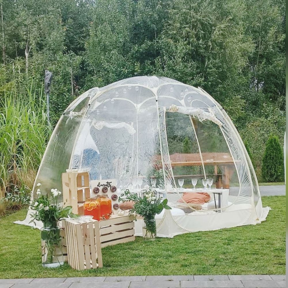 Wynajem namiotu bubble tent, panienski, wesele