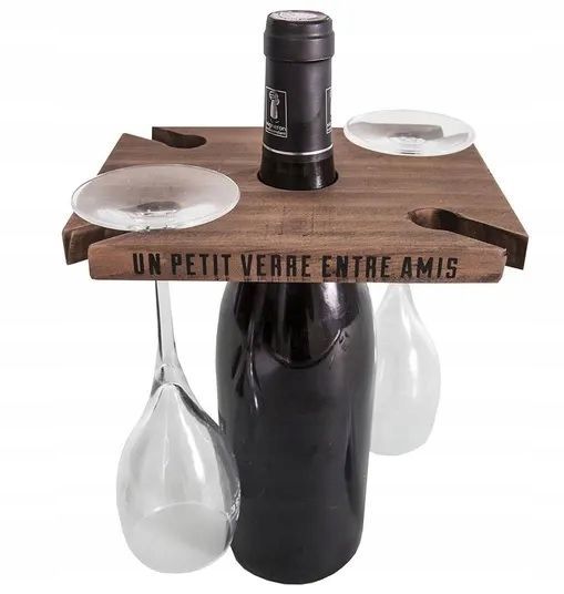 Stojak na butelkę i kieliszki Entre Amis