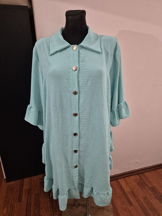 Sukienka turkusowa nietoperz